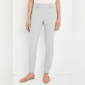 Maurices Bengaline Stripe Skinny Ankle Dress Pant gray combo size medium